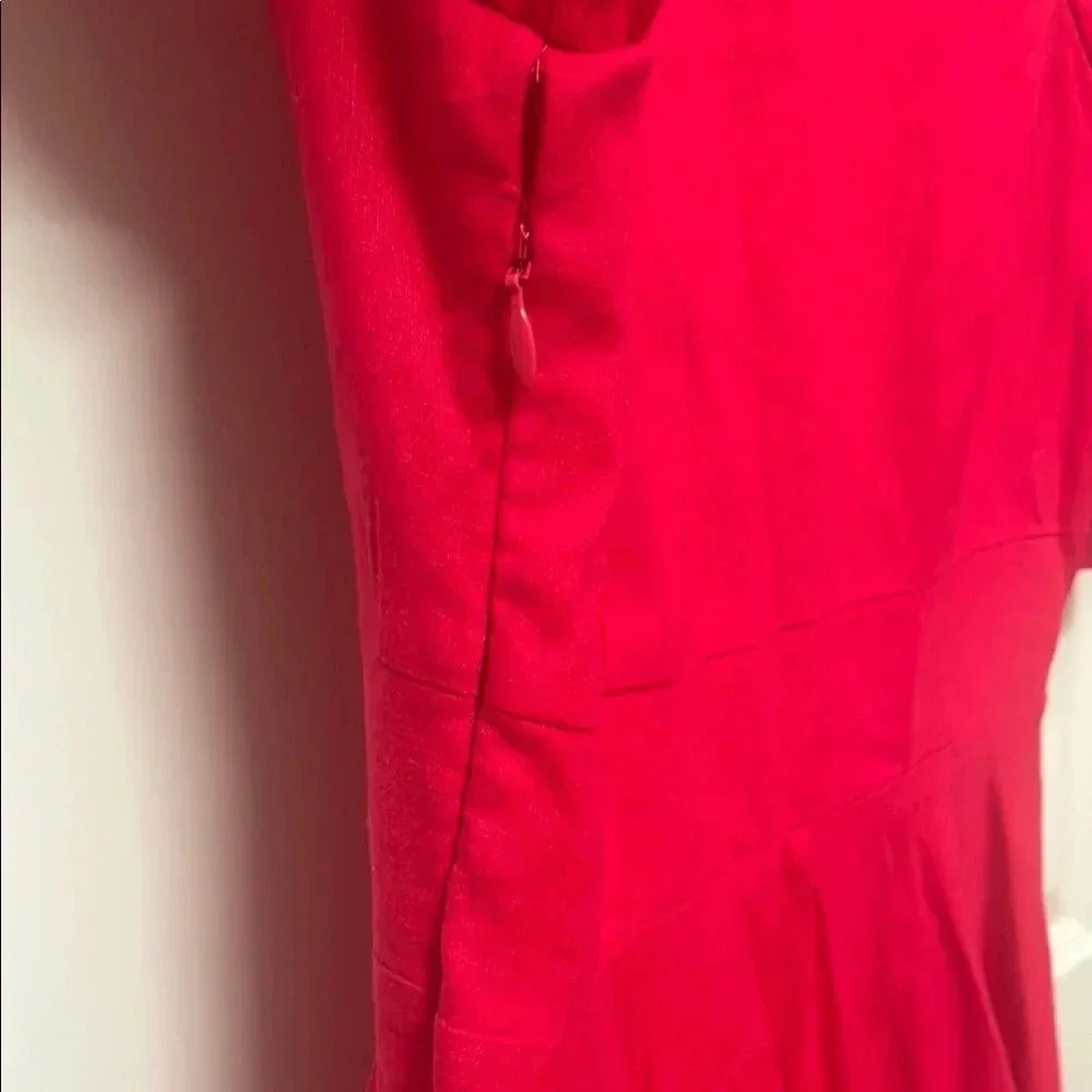 House of Harlow Pink Puff Sleeve Fit‎ Flare Linen Blend Dress Size 4 - Picture 11 of 11